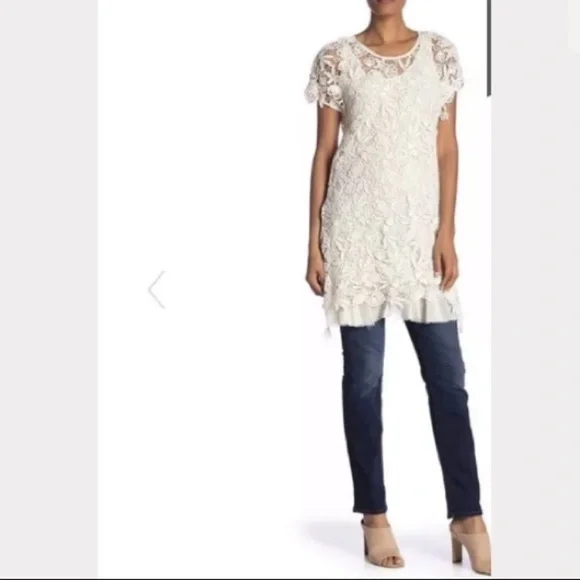 Johnny Was Alexis Crochet Tunic, Black - Picture 7 of 8